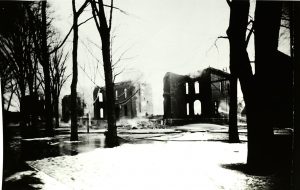 Image of Cortland Normal School Post-Fire; Cortland Standard; February 28 1919; Memorial Library Archives; Photograph