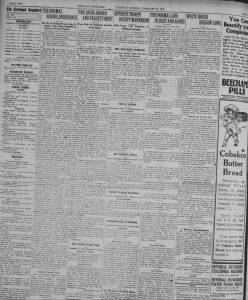 Title: "The Normal School Insurance"; Creator: Cortland Standard; Date: Feb. 27, 1919; Source: SUNY Cortland College Archives; Original Format: Newspaper