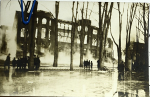Title: "Old School Destroyed"; Creator: Unknown; Date: Feb. 27, 1919; Source: SUNY Cortland College Archives; Original Format: Photograph