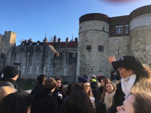 Group of students at the Tower of London